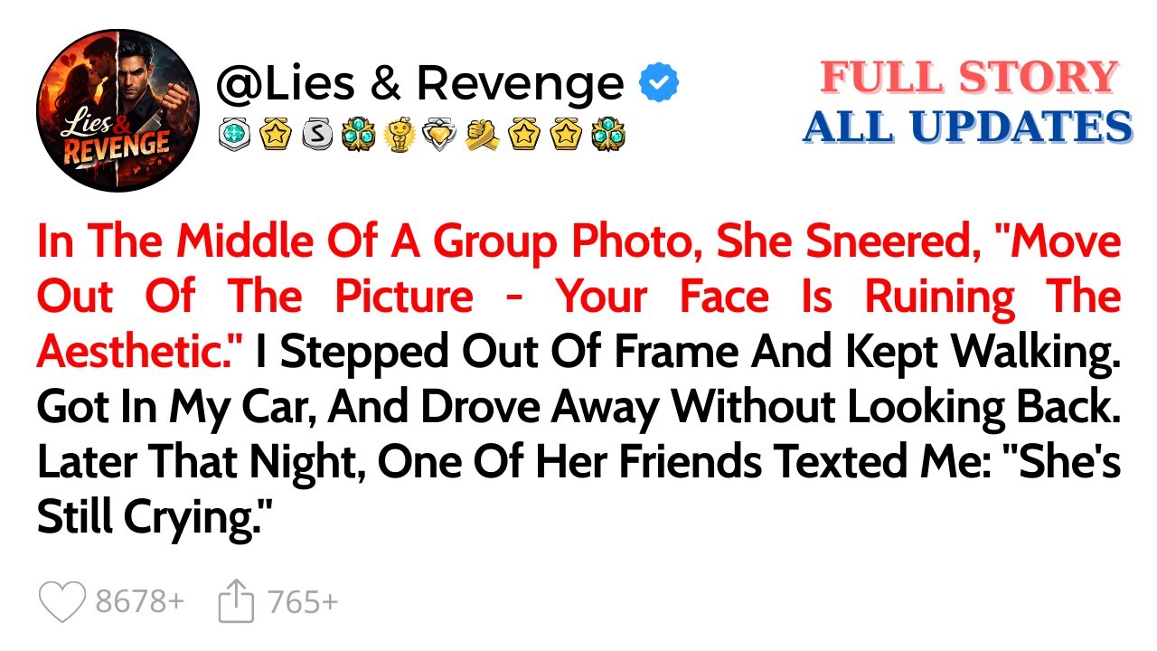 In The Middle Of A Group Photo, She Sneered, “Move Out Of The Picture — Your Face Is Ruining The...