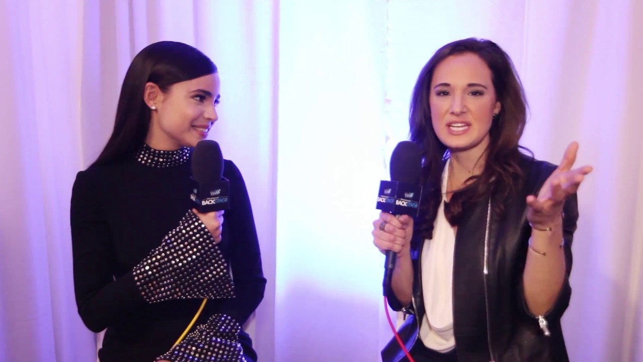 Sofia Carson backstage at the AMAs YouTube