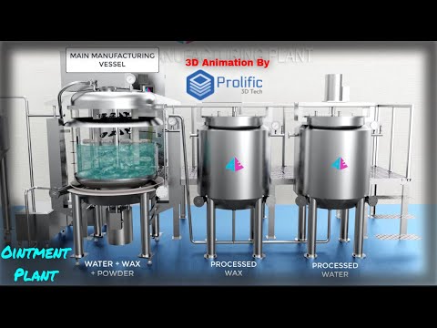 Ointment / Toothpaste / Cream / Lotion / Gel / Manufacturing Process Plant - Working 3D