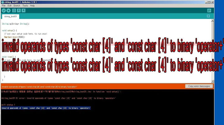 Adding mutiful Strings in Arduino. invalid operands of types 'const char [4] ' to binary 'operator+'