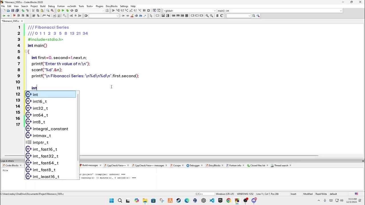 Fibonacci Series in C | While Loop | Beginner C Programming Tutorial ...
