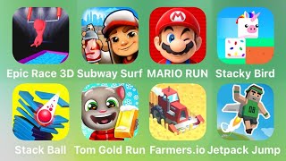 Epic Race 3D, Subway Surf, Mario Run, Stacky Bird, Stack Ball, Tom Gold Run, Farmers.io,Jetpack Jump screenshot 1