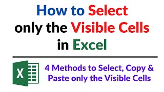 How to Copy only the Visible cells in Excel Profile
