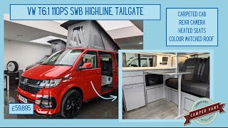 2024 24 REG VW T6.1 HIGHLINE 110PS SWB TAILGATE – CARPETED CAB, REAR CAMERA, HEATED SEATS