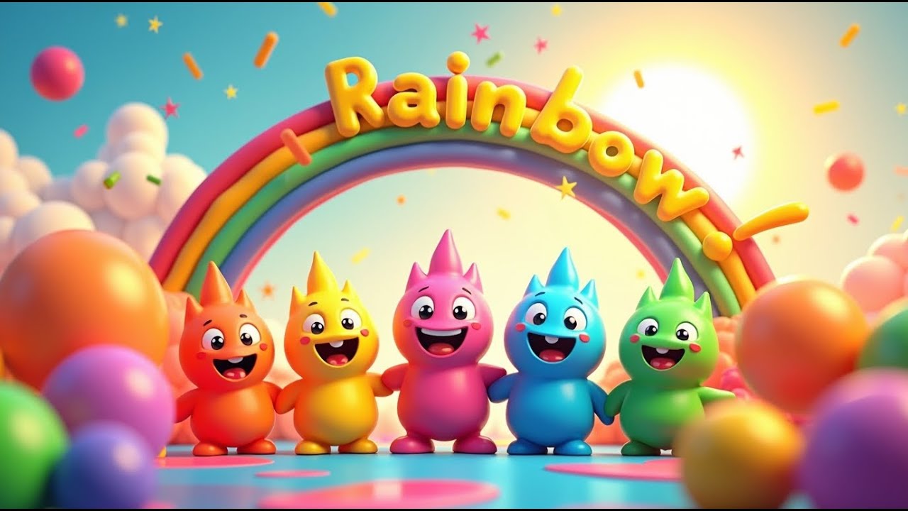 Rainbow Song with Paint Splash Fun 🌈 | Learn Colors for Kids | Fun ...