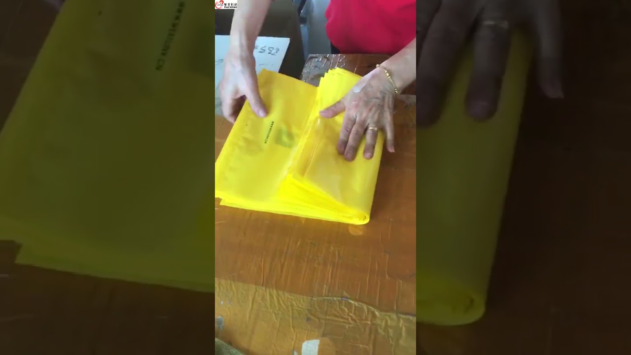 Custom Printed Hole Punch Plastic Die Cut Handle Bag Yellow Plastic