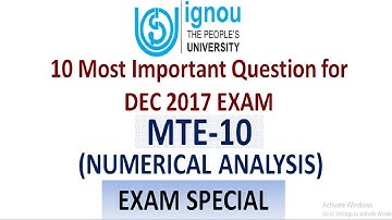 [IGNOU] 10 Important Question of NUMERICAL ANALYSIS (MTE-10) || MATHEMTICS PREPRATION FOR IGNOU