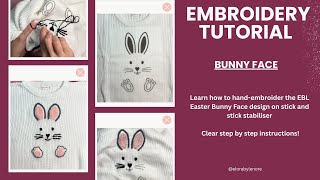 Bunny Face Easter Embroidery, beginner yarn embroidery tutorial. Learn embroidery, step by step