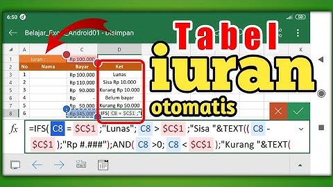 Mudah !! Buat Tabel Pembayaran Iuran Otomatis Excel Android