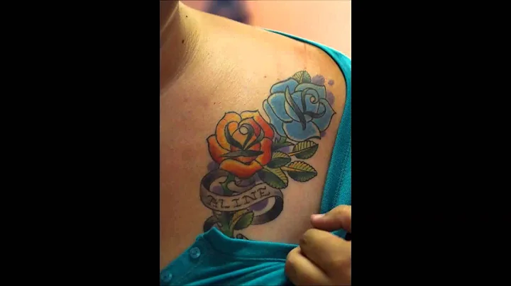 Trista Zeringue displays her blue and orange rose ...