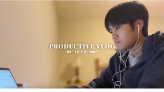 productive vlog (nutella on bread obessision, online school, boys planet, spicy noodle mukbang)