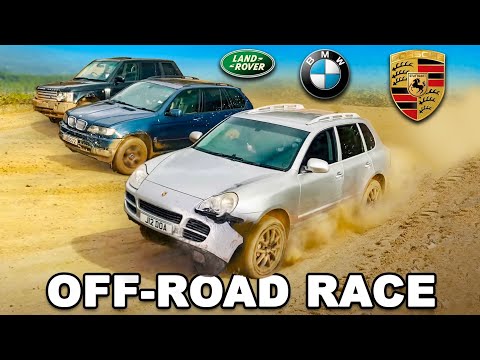 Old BMW X5 v Range Rover v Porsche Cayenne: OFF-ROAD RACE!