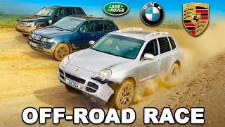 Old BMW X5 v Range Rover v Porsche Cayenne: OFFROAD RACE!