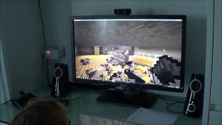 OSFT VLog | August 24th 2014 - 5 year old Jasmine playing Minecraft on PC with A Ton of Cats!