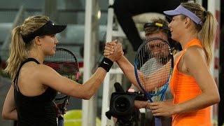 Maria Sharapova, Eugenie Bouchard share awkward handshake