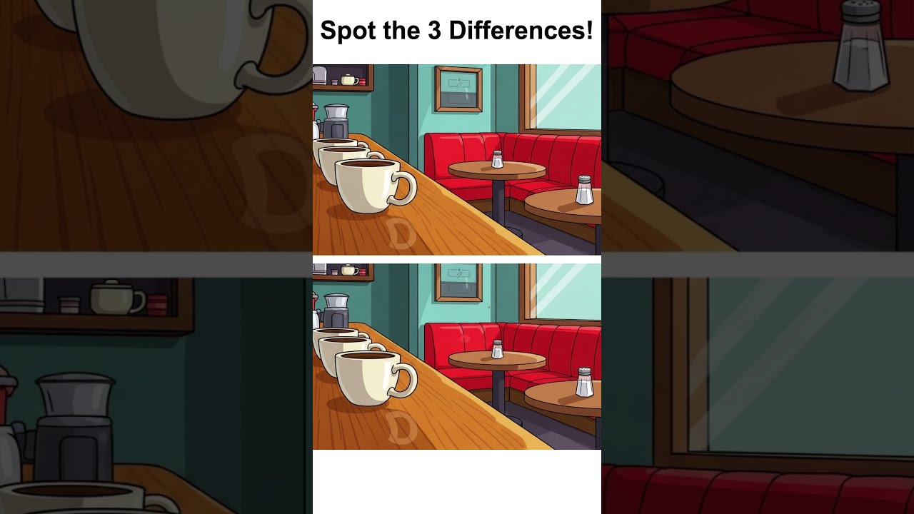 Only 1 Can Spot ALL 3 Differences In This 50s Diner Shorts Games Difference Trending