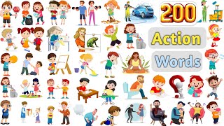 Action Words Vocabulary ll 200 Action Words, Verbs Name In English With Pictures ll Action Verbs
