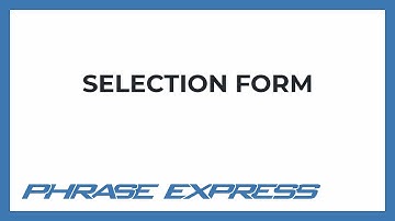 How to create a form with a selection