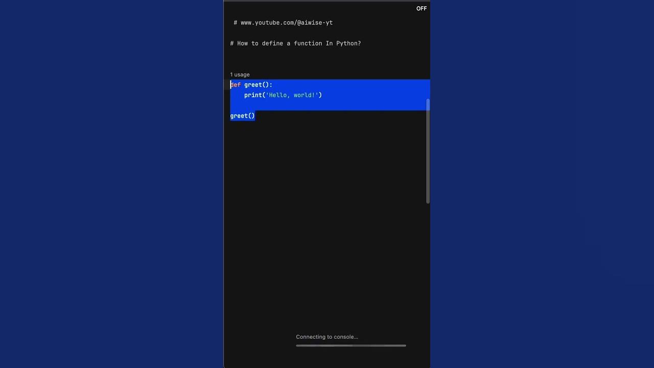 How to define a function in python ai coding datascience python 