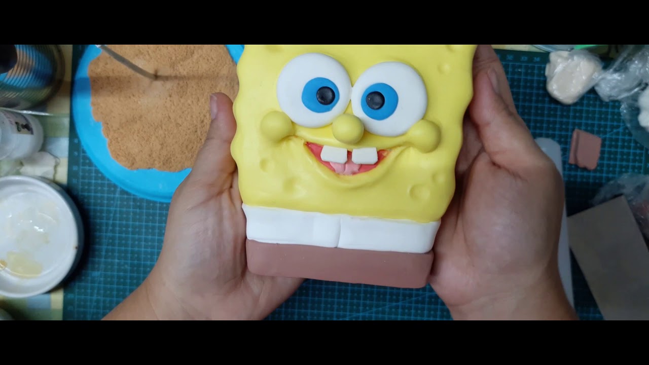 3 de 4 - Paso a paso modelado en Porcelana fría de BOB ESPONJA-#PorcelanaNNC