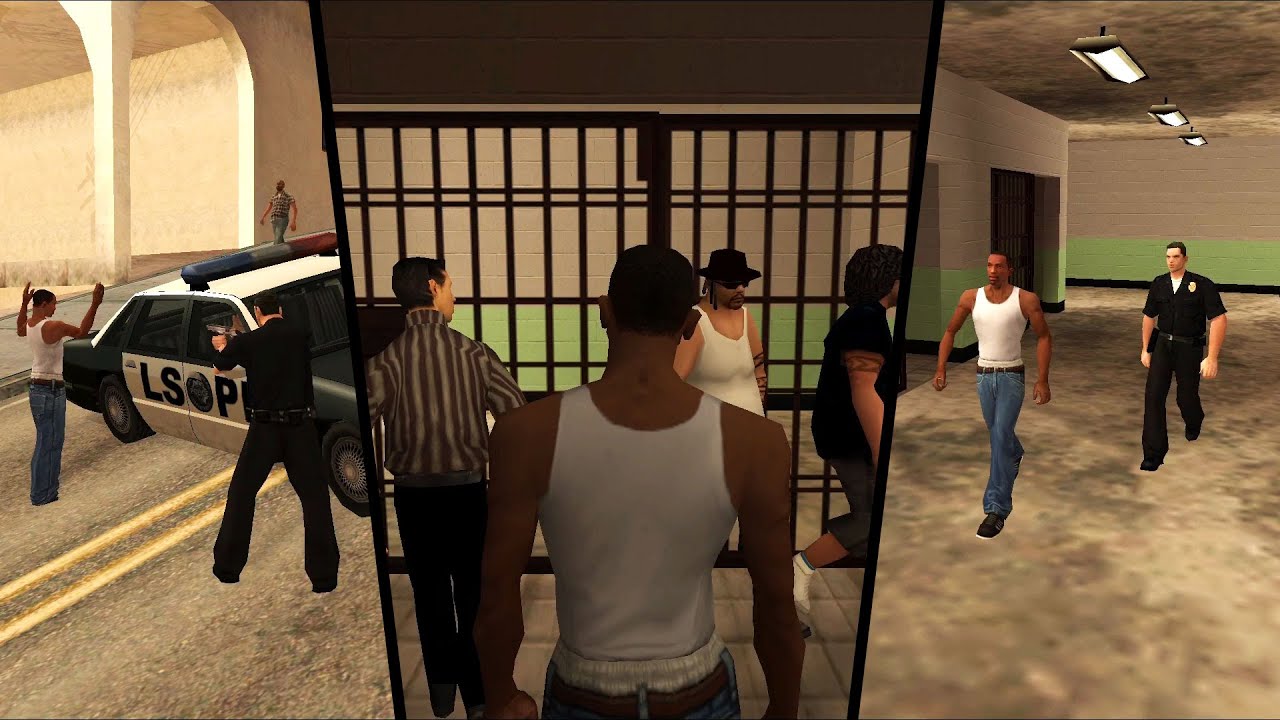 Cops Arrest You, Take You to Jail, and Lock You Up in GTA San Andreas