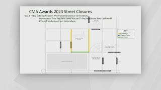Road closures for 2023 CMA Awards