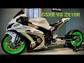 Two of the FASTEST motorcycles Face Off HEAD TO HEAD. GSXR 1000 vs ZX10R .. Suzuki VS Kawasaki