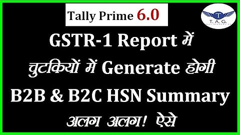 How To Generate Separate B2B & B2C HSN Summary In GSTR-1 In Tally Prime | Tally Prime 6.0