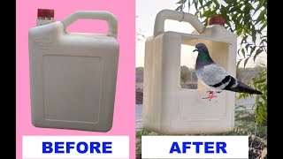 How To Make A Bird Water Feeder DIY Homemade oil plastic can Bird Water Feeder