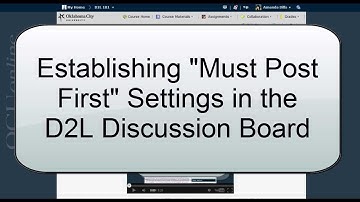 Enabling "Must Post First" in the D2L Discussion Board (D2L 10.3)
