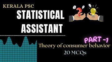 Statistical Assistant | Important MCQs and Answers | Economics | Theory of Consumer Behaviour