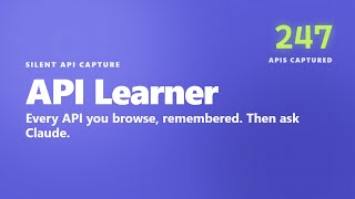 API Learner: your browser remembers every API, ask Claude #shorts
