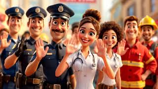 Everyday Heroes Police  Firefighters  and Nurses in Action!