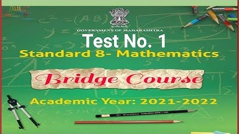Test No 1 l Bridge course l Std 8 l Maths l By Pravin sir @mathsstudy7549