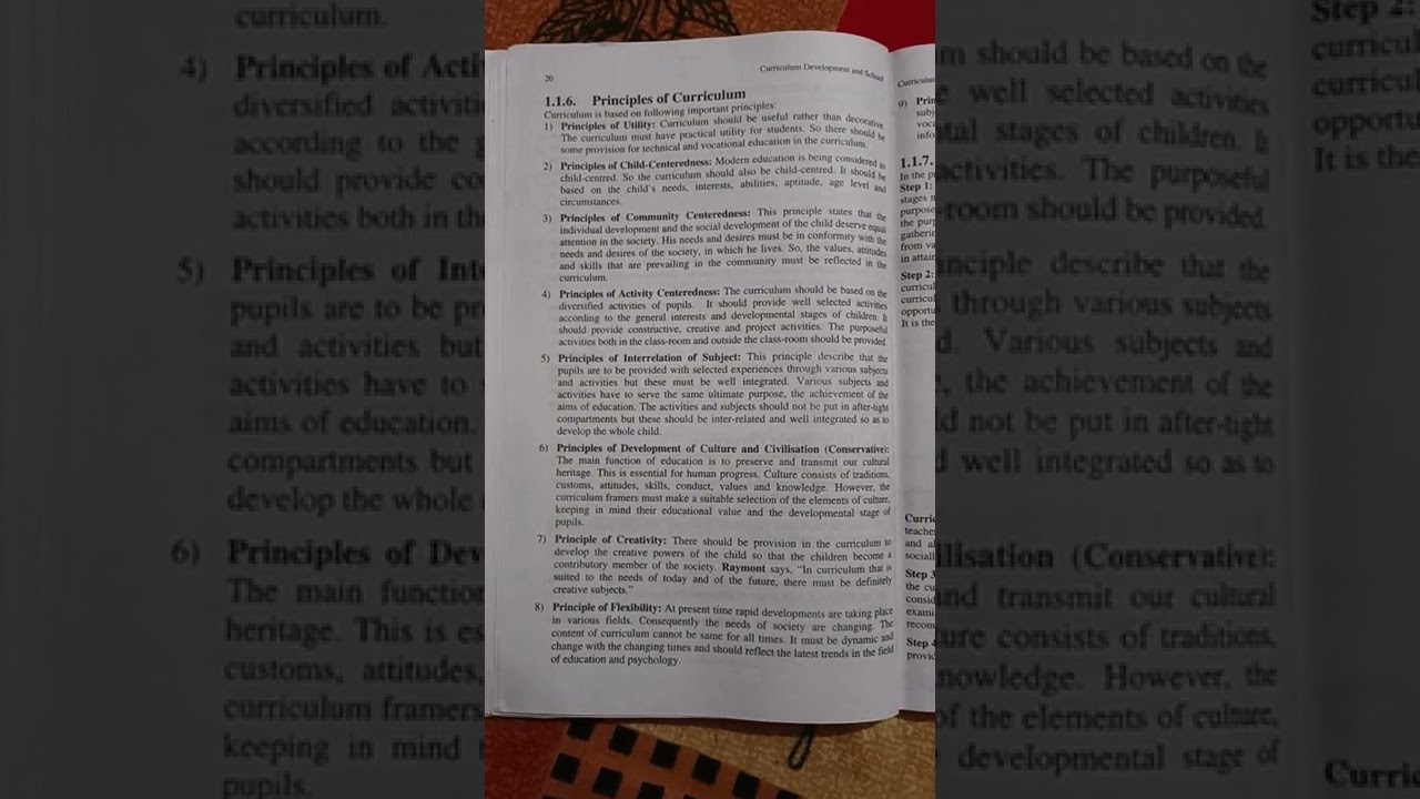 B.Ed Notes sem 1st| Principles and Process of Curriculum| Curriculum development and School