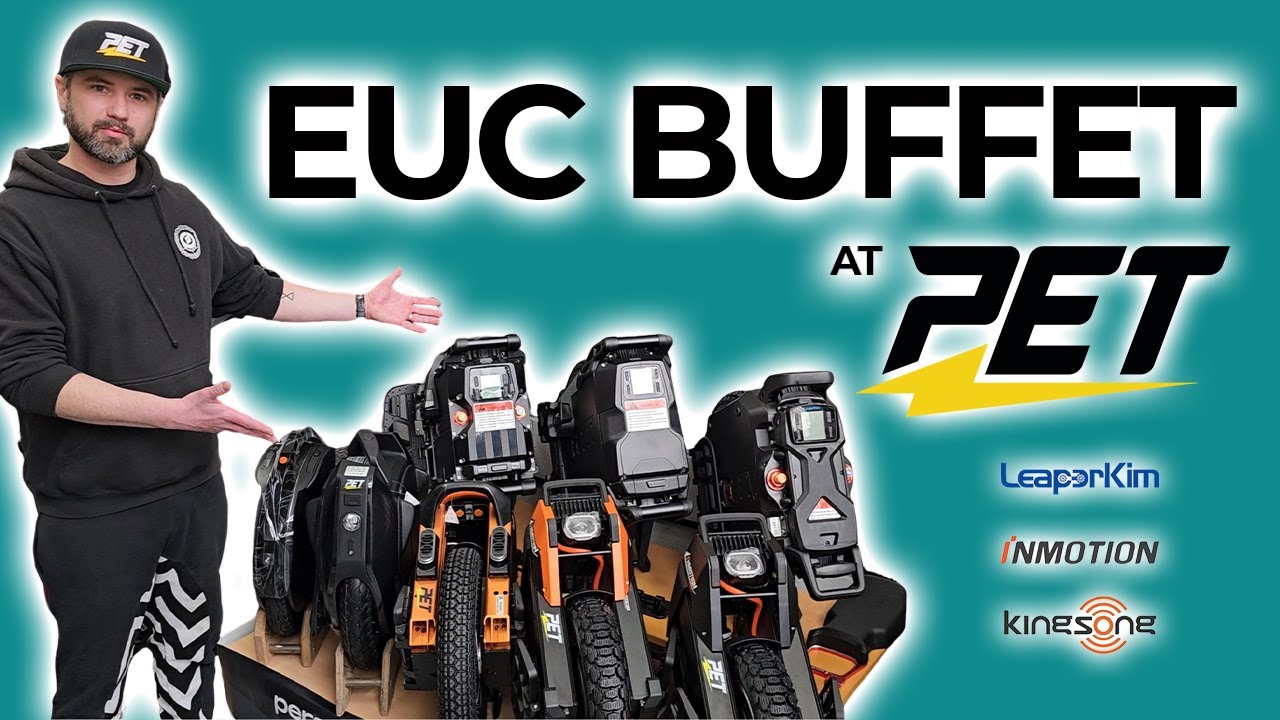 EUC BUFFET at PET London the latest electric unicycle range in stock