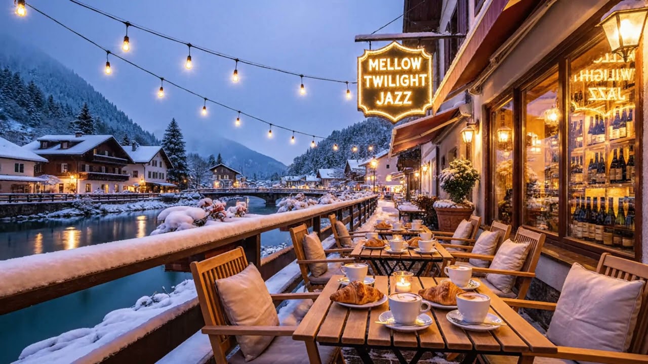 Winter Love Jazz Café 💕 Smooth Instrumental 4K Ambience  Study Focus Sleep Music