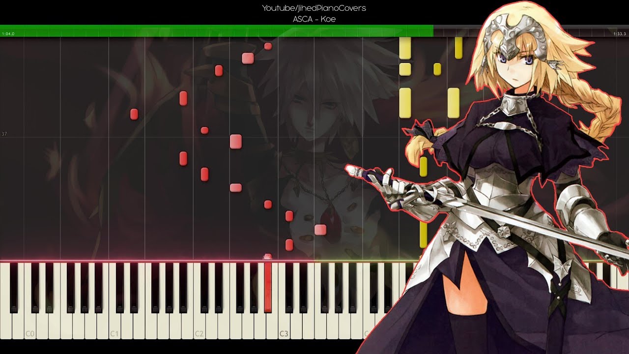 [Synthesia] Fate/Apocrypha Ending 2『Koe - ASCA』[piano] - YouTube