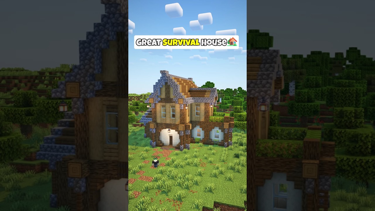 Minecraft Óttima Casa de Sobrevivência🏡 Download in Bio #shorts #minecraft #minecraftbuilding