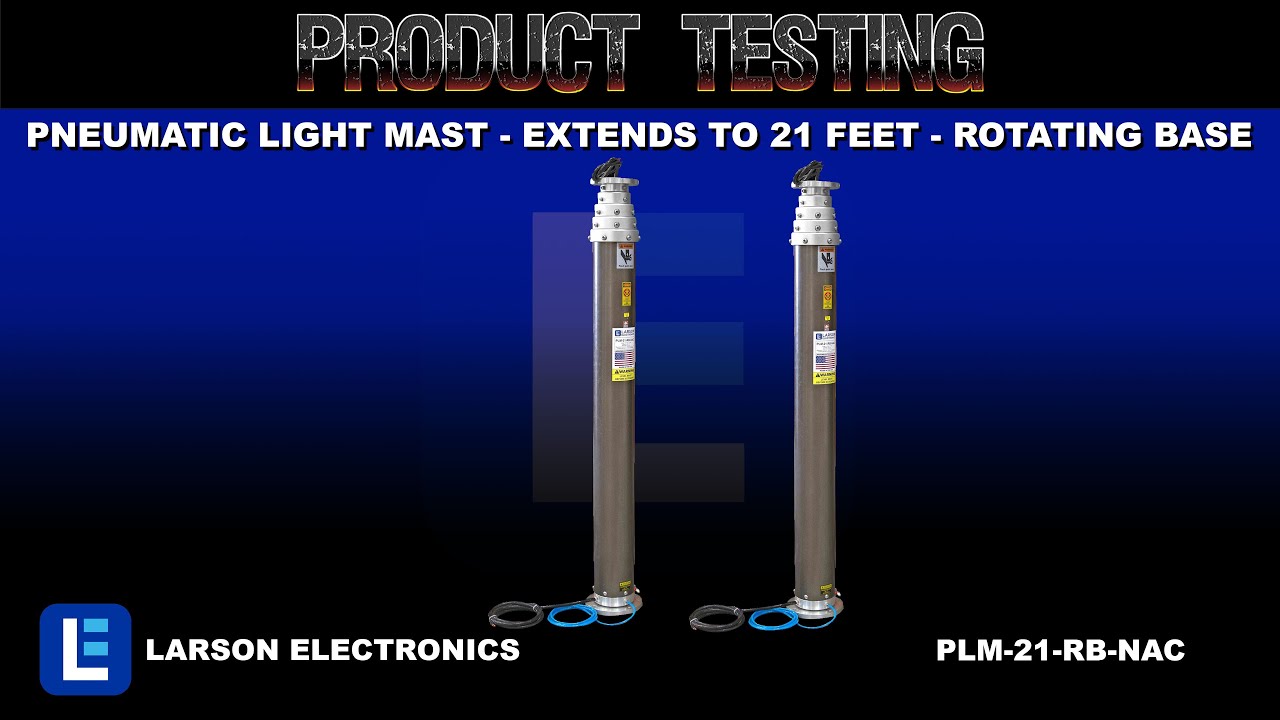 Pneumatic Light Mast - Extends to 21 Feet - Rotating Base - (5) 4.2 Foot Sections