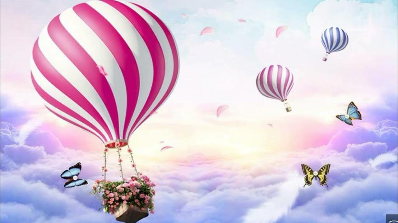 Детская песня мечтай. Фотообои воздушный шар. Фотопанно с воздушными шарами. Фотообои с воздушными шарами. Облака с воздушными шарами для детей фотообои.