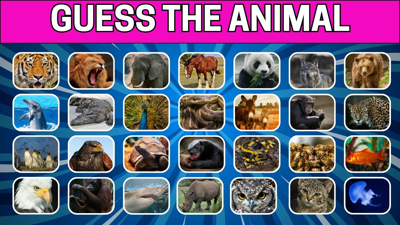 GuessThe Animal Name by Picture 50Animals Challenge Easy to Medium#guesstheanimal#animalquiz#funquiz