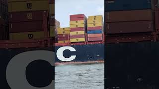 A closer look of the large container ship, MSC FAITH