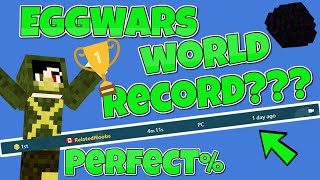 I beat the HARDEST EggWars World Record  EggWars solo perfect% (4:11) Bedrock