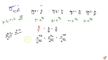 If `p^a=q^b=r^c=s^d` and `p,q,r,s` are in G.P then `a,b,c,d` are in