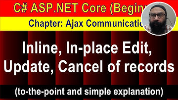 Inline, In-place Edit, Update, Cancel of records (6 min Preview) | ASP.NET Core Tutorial
