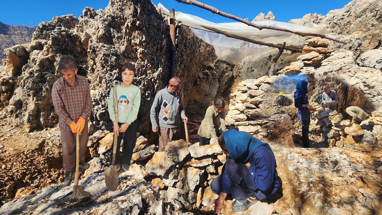 🏔️ Documentary of Cave-Dwelling Nomads in Zagros 🪨 Cave Rebuilding & Mountain Survival