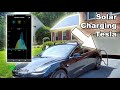 Charging a TESLA with 100% SOLAR POWER | Solar Panel to Car Experiment