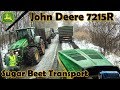 Sugar Beet Transport - CAB VIEW - John Deere 7215R - Snow - JD Power