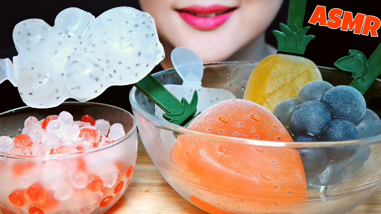 ASMR *CRUNCHY* BASIL SEED ICE 바질씨드 얼음 EATING SOUNDS MUKBANG / NO TALKING YouTube